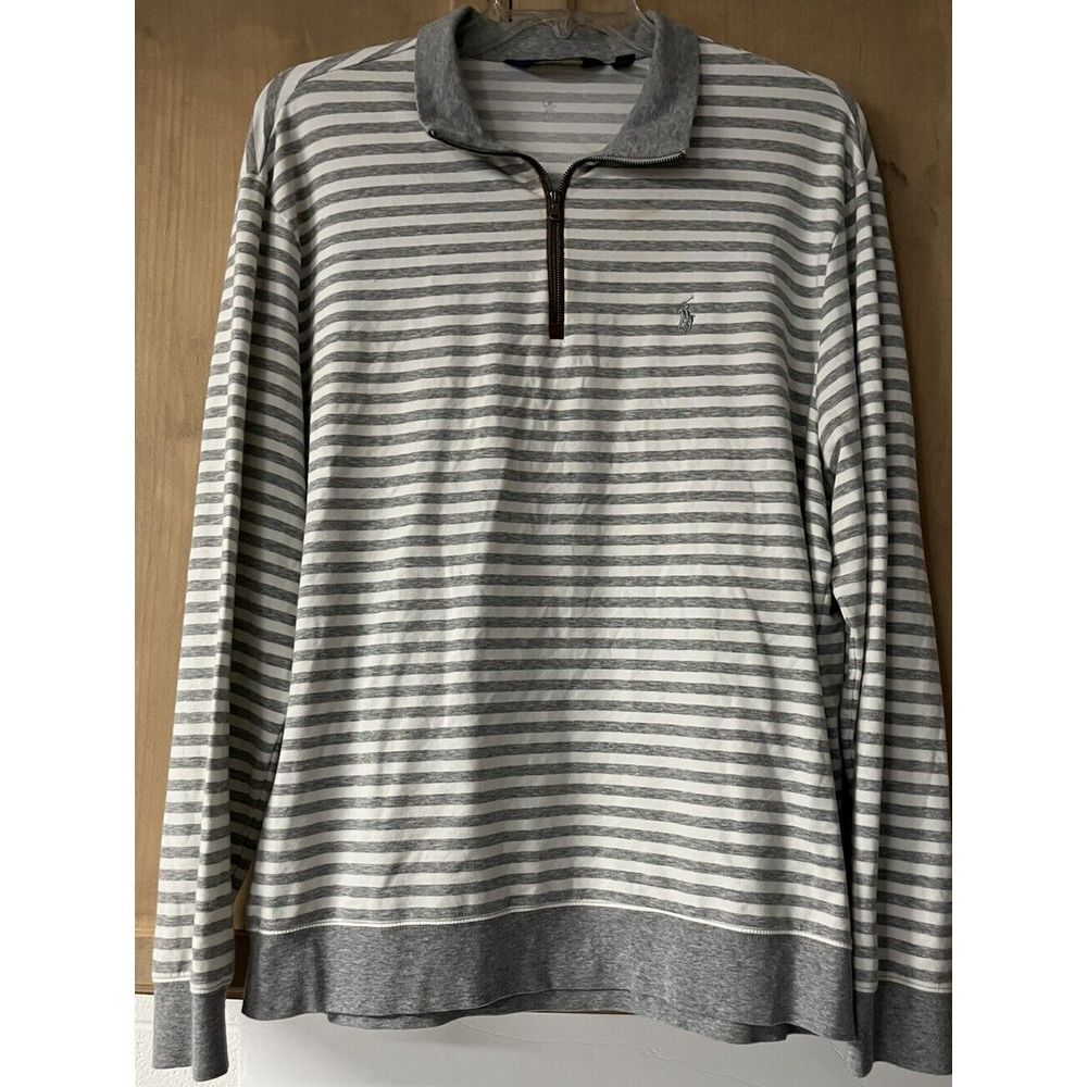 Polo Golf Ralph Lauren Mens XL 1/4 Zip Pullover‎ Long Sleeve Shirt Striped